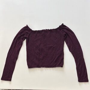 Hollister burgundy Smocked Blouse